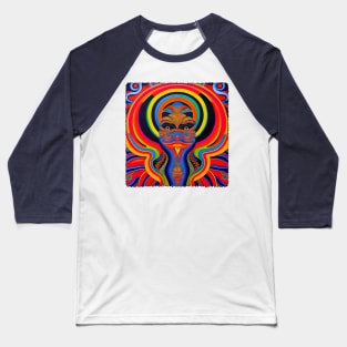 New World Gods (10) - Mesoamerican Inspired Psychedelic Art Baseball T-Shirt